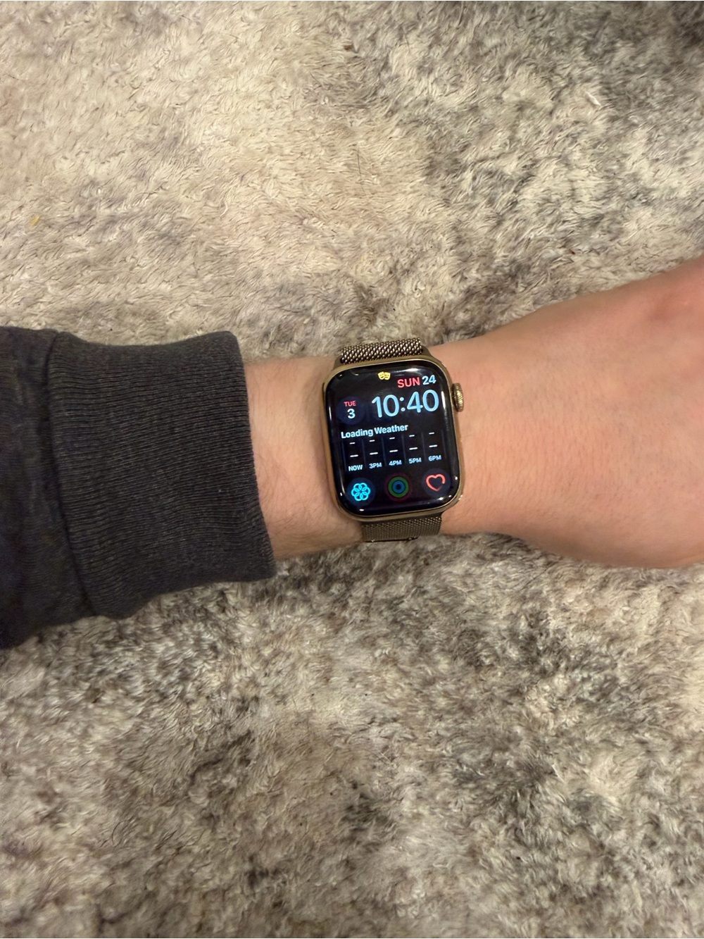 Apple Watch Series 7 Gold Stainless Steel Case with Gold Milanese Loop 41mm